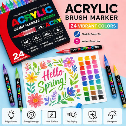 Soft Brush Acrylic Paint Marker Set