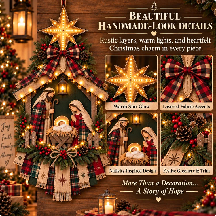 DIY Lighted Christmas Nativity Door Hanging Kit