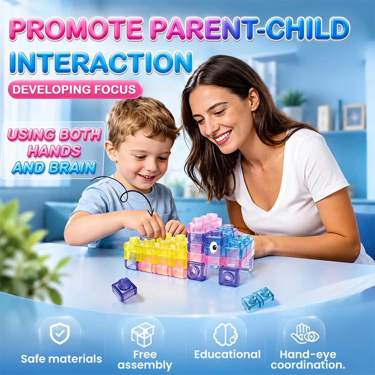 Crystal Jelly Sensory Building Blocks – Soft Transparent TPR Construction Toy for Creative Play & Fine Motor Development