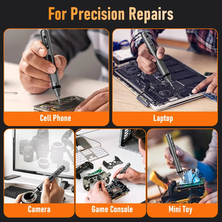 🔧 VoltFix Pro - 50-in-1 Electric Precision Screwdriver Set - Rechargeable • Magnetic Bits • LED Light • Compact Aluminum Case