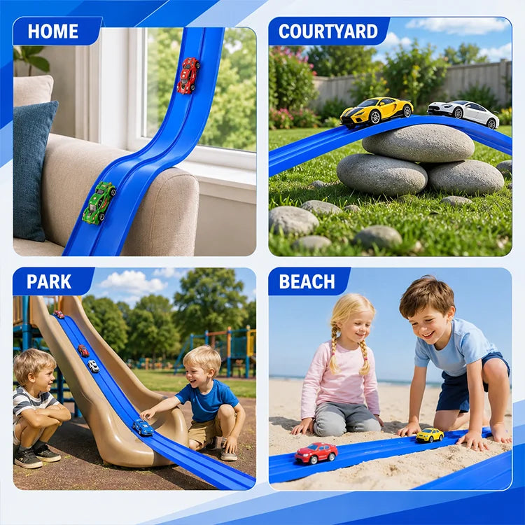 🏎️ Flexible Two-Lane Race Track Set