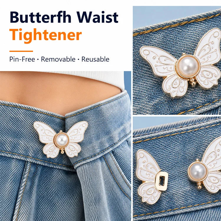 ButterflyFit - No-Sew Waist Tightener Clips – Reusable Butterfly Jean Waist Adjuster for Loose Pants, Skirts & Dresses
