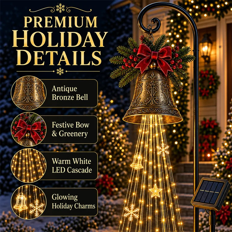 🔥Last Day 50% OFF 🔥Solar Christmas Bell Cascade Yard Light