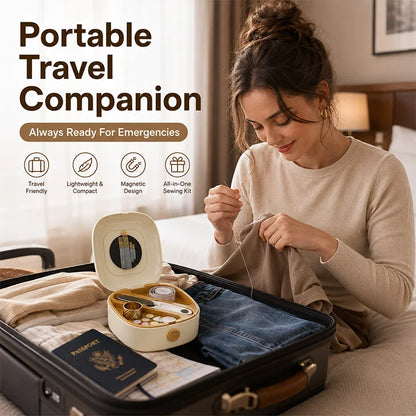 Magnetic Portable Sewing Kit – Complete Home Sewing Repair Kit with Organized Storage Case, Needles, Thread & DIY Sewing Accessories