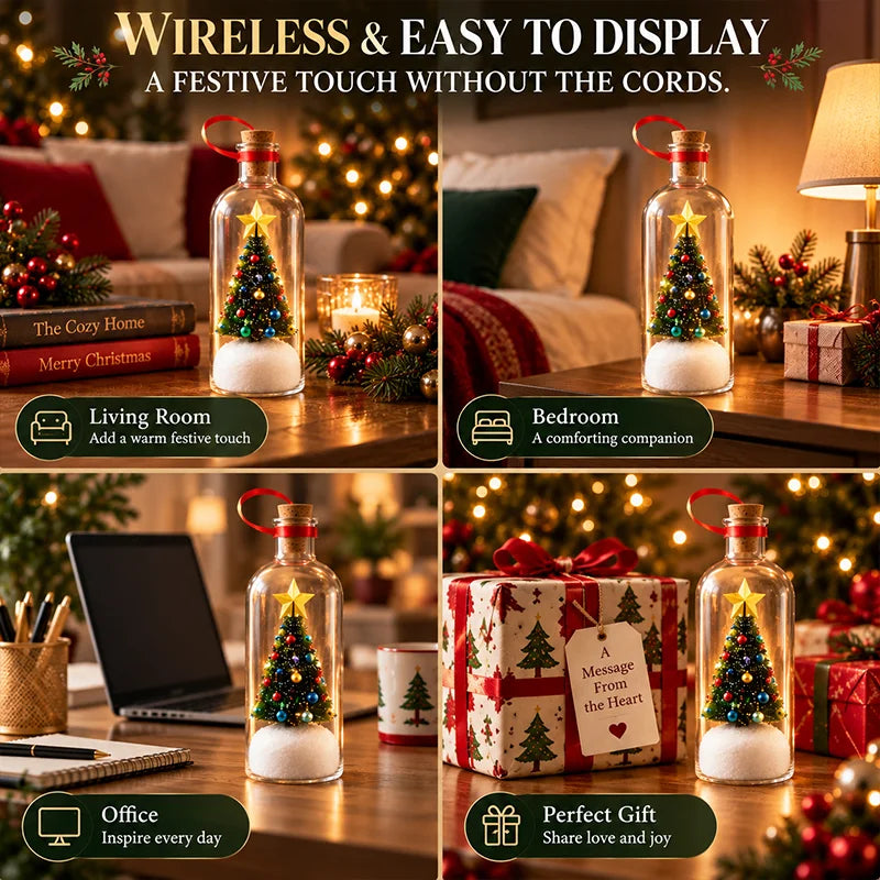 Recordable Christmas Tree Message Bottle – Personalized Voice Keepsake