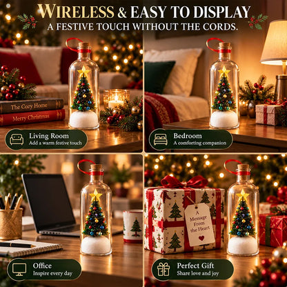 Recordable Christmas Tree Message Bottle – Personalized Voice Keepsake