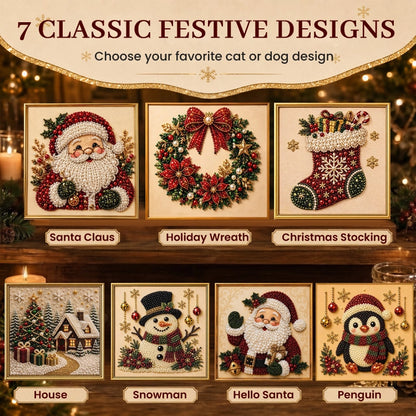 Pre-Framed Christmas Pearl Diamond Painting Art Kit