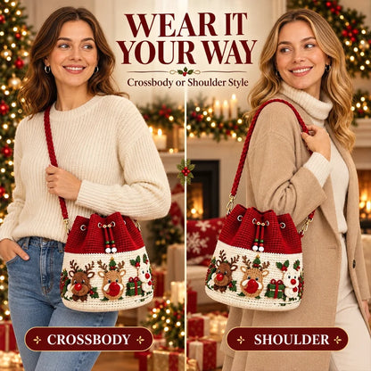 3D Christmas Crochet Bucket Bag