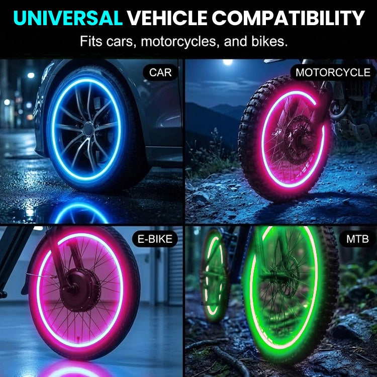 Luminous Tire Valve Stem Caps – Universal Fluorescent Wheel Accessories For Cars, Bikes & Motorcycles