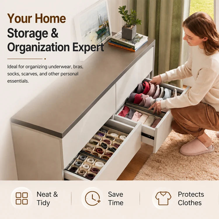 👗 Multi-Compartment Fabric Drawer Organizer Set