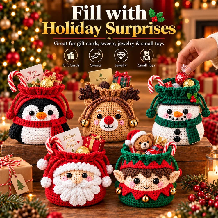 🔥Last Day 50% OFF 🔥Christmas Crochet Gift Pouch DIY Kit