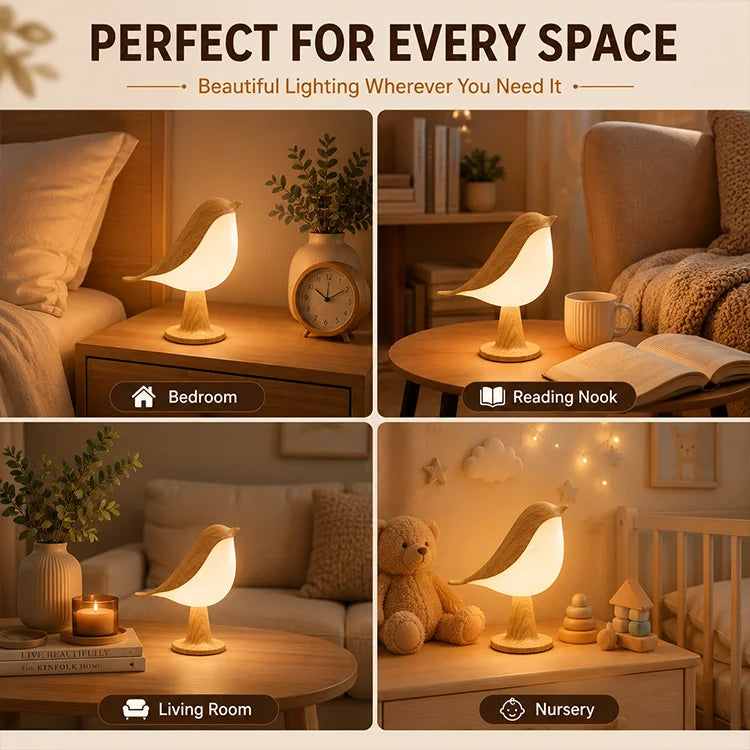 🕊️ Bird-Shaped Touch Control Rechargeable LED Table Lamp