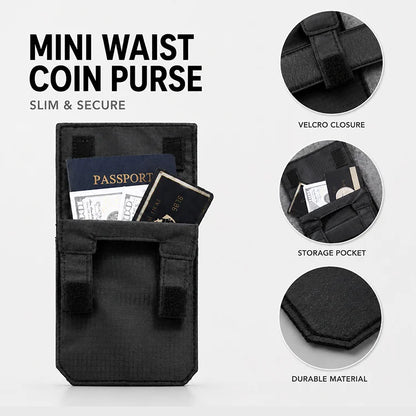 2-in-1 Hidden Waist Pouch – Slim Travel Wallet & Coin Purse