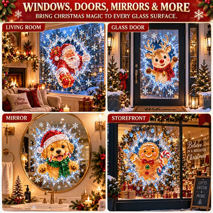 3D Christmas Window Decals – Shattered Glass Holiday Stickers