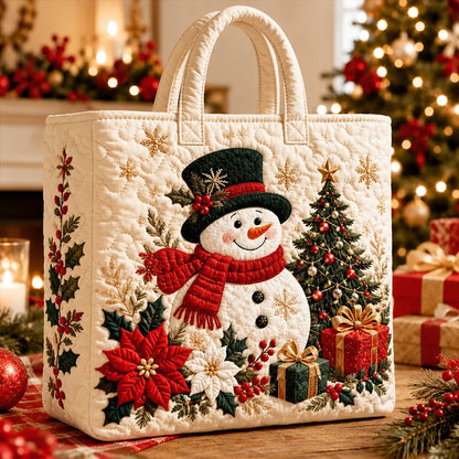 Quilted Christmas Tote Bag – Festive Holiday Carryall
