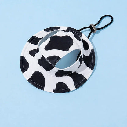 Kawaii Pet Sun Hat – Ear-Friendly Wide-Brim Bucket Hat for Dogs & Cats