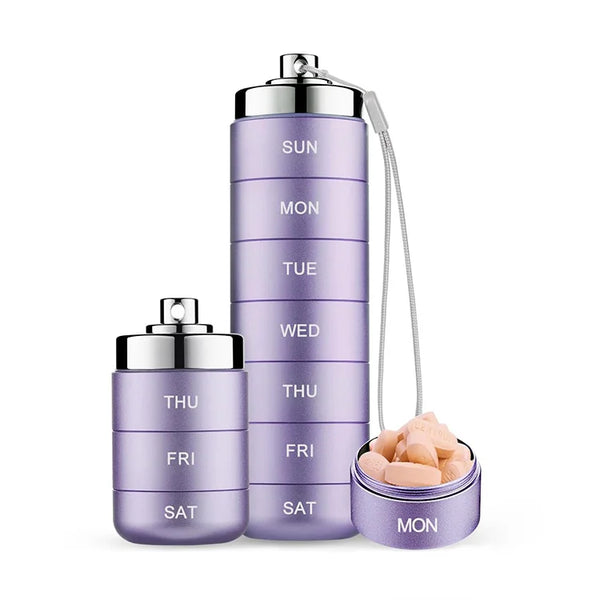 💊 Premium Stainless Steel Waterproof Weekly Pill Organizer