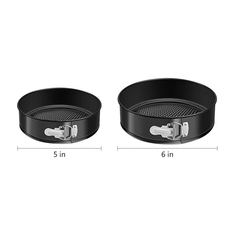 304 Stainless Steel Non-Stick Springform Cake Pan Set with Removable Bottom for Cheesecake, Mousse, Tart & Baking