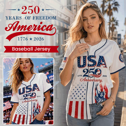 America 250 - Patriotic Baseball Jersey – 1776-2026 We The People Eagle Independence Day Button-Down Shirt