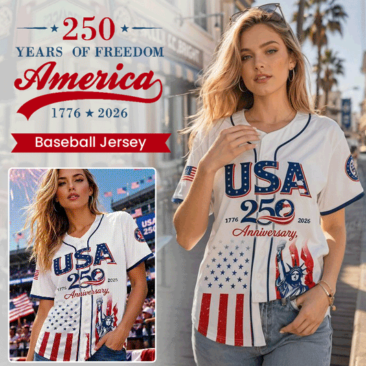 America 250 - Patriotic Baseball Jersey – 1776-2026 We The People Eagle Independence Day Button-Down Shirt