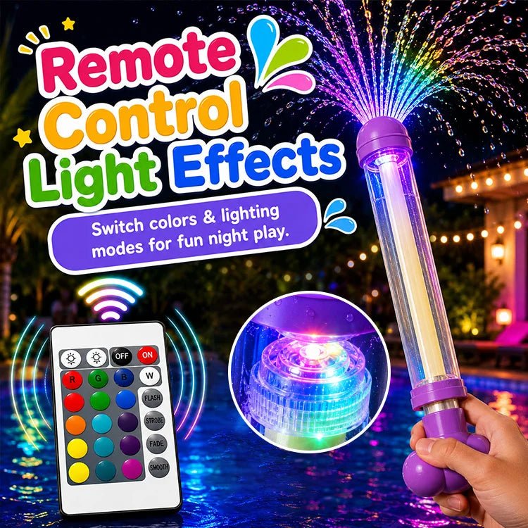 LED Rainbow Water Blaster – Light-Up Firework Water Cannon for Kids, Pool, Beach & Backyard Summer Fun