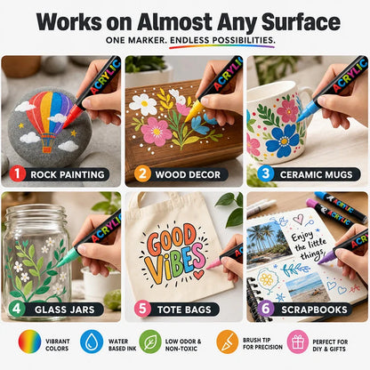 Soft Brush Acrylic Paint Marker Set