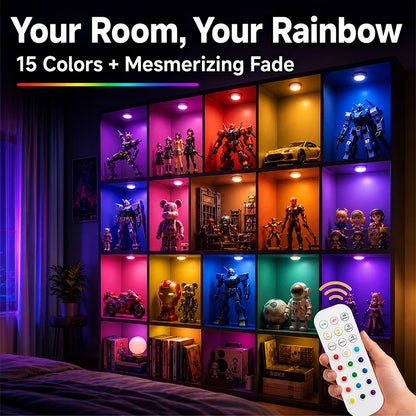 💡 15-Color Rechargeable RGB Magnetic LED Light Bulb with Remote Control – Cordless Type-C Ambient Light (Warm White, Cool White & RGB Colors)