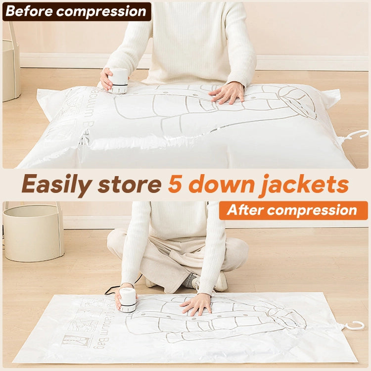 Reusable Hanging Vacuum Storage Bags for Clothes, Puffer Jackets & Winter Coats – Space Saving Closet Organizer