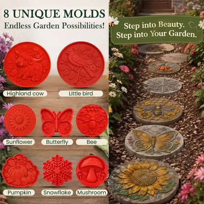 DIY Sunflower Garden Path Mold – Reusable Concrete Stepping Stone Maker
