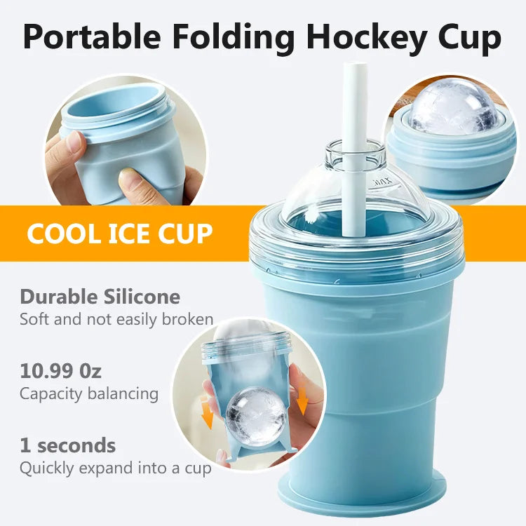 ChillSphere™ Foldable Ice Ball Bottle – Includes Large + Small Duo Set