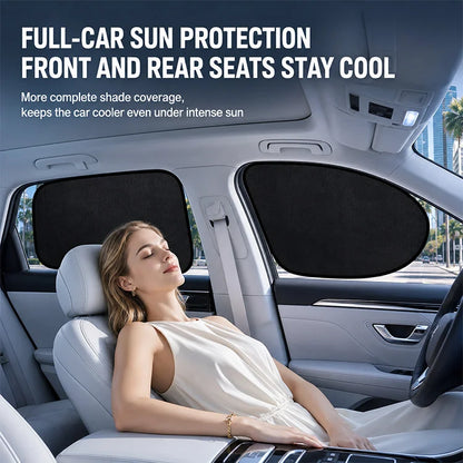 4-Piece Static Cling Car Side Window Sun Shade Set - Heat Blocking UV Protection Privacy Window Covers