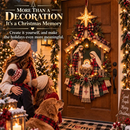 DIY Lighted Christmas Nativity Door Hanging Kit