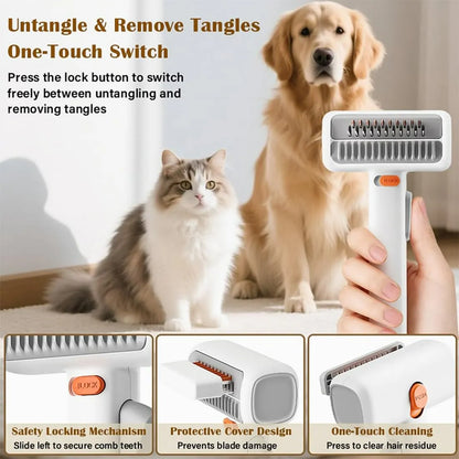 🐾 2-in-1 Pet Grooming Comb – Advanced Detangling & Deshedding System