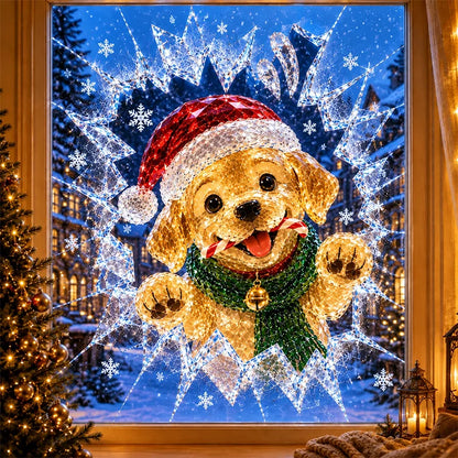 3D Christmas Window Decals – Shattered Glass Holiday Stickers