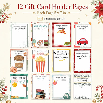 🔥Last Day 50% OFF🎁Christmas Gift Card Book -🎄12 GIFT CARD HOLDER PAGES INSIDE!