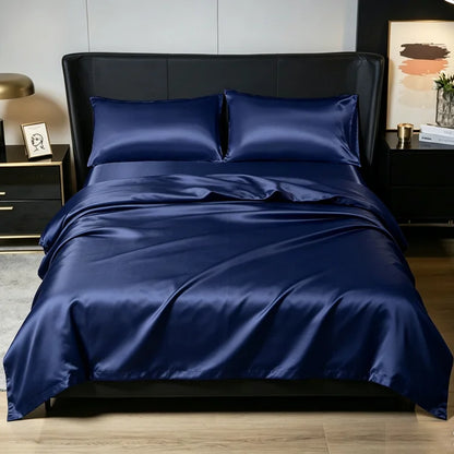 🛏️ 3-Piece Cooling Fitted Sheet Set – Silky Ice Cooling Mattress Protector with Deep Pocket & 2 Pillowcases