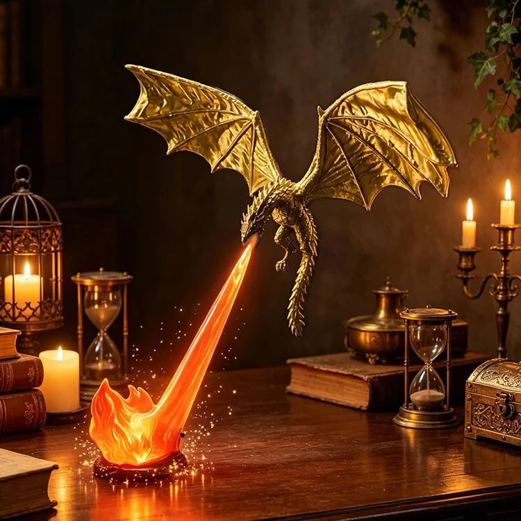 3D Dragon Fire Bookshelf Light – Flying Fantasy Nook Decor