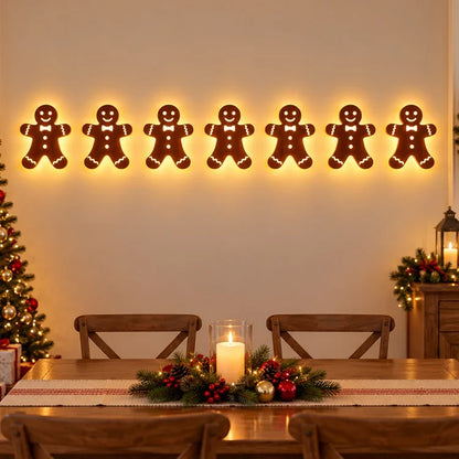 7-Piece LED Christmas Wall Decor Set – Warm-Light Holiday Silhouettes