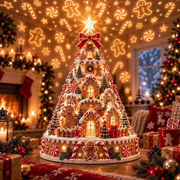 Christmas Village Projection Tree Lamp