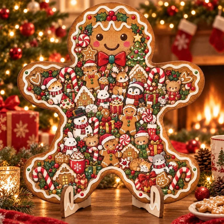 DIY Christmas Wooden Puzzle Display Keepsake with Stand
