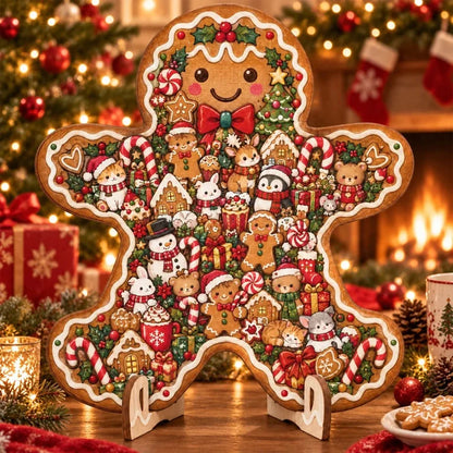 DIY Christmas Wooden Puzzle Display Keepsake with Stand