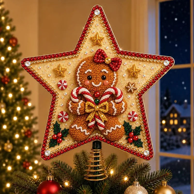 DIY Pearl & Diamond Art Christmas Tree Topper Kit – 8 Festive Designs