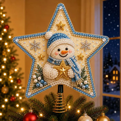 DIY Pearl & Diamond Art Christmas Tree Topper Kit – 8 Festive Designs