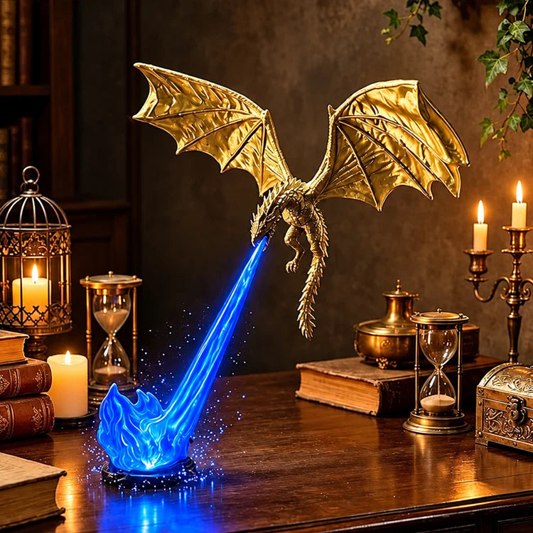 3D Dragon Fire Bookshelf Light – Flying Fantasy Nook Decor