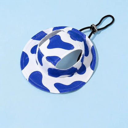 Kawaii Pet Sun Hat – Ear-Friendly Wide-Brim Bucket Hat for Dogs & Cats