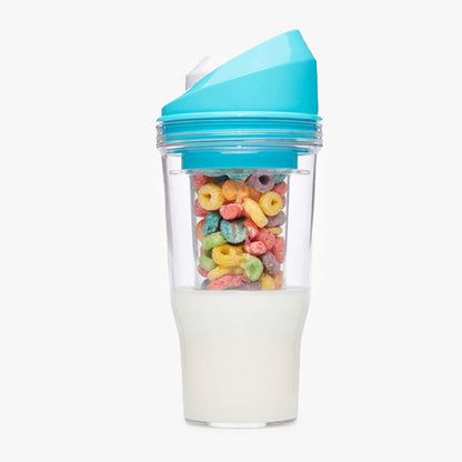 Portable Cereal Cup – Leakproof Breakfast-On-The-Go Container with Dual Food & Milk Compartments