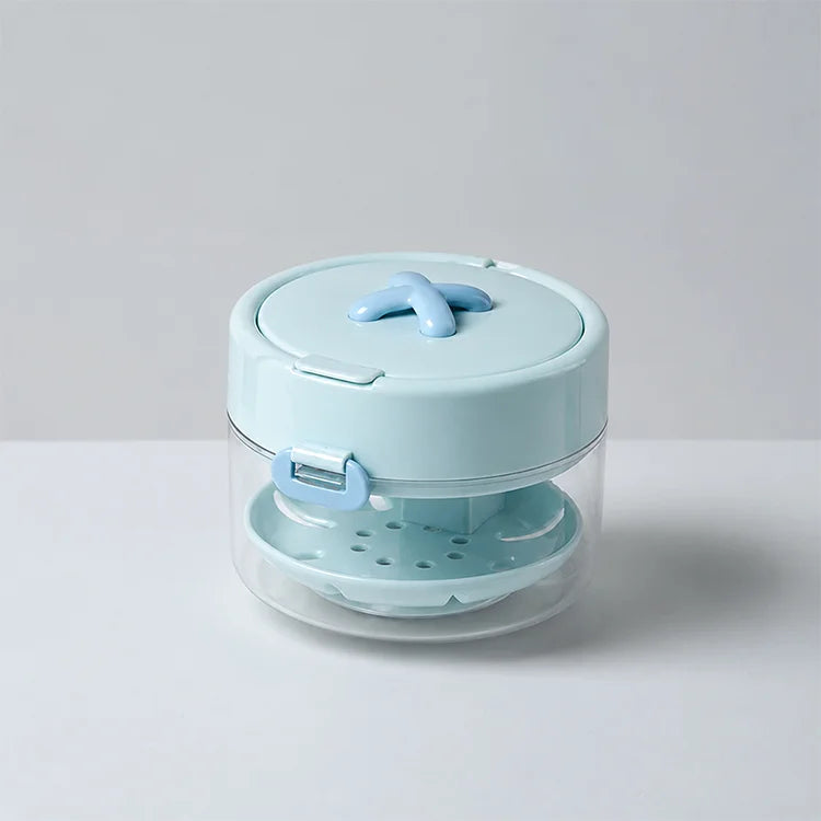 3-in-1 Retainer Cleaner Case with Mirror & Removable Cleaning Basket for Aligners, Mouth Guards & Dentures