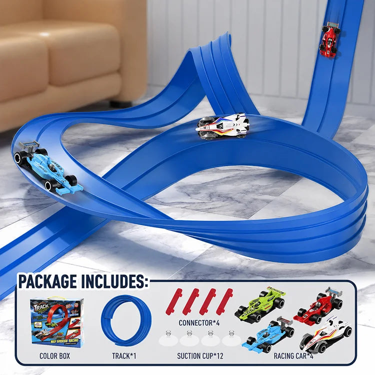 🏎️ Flexible Two-Lane Race Track Set