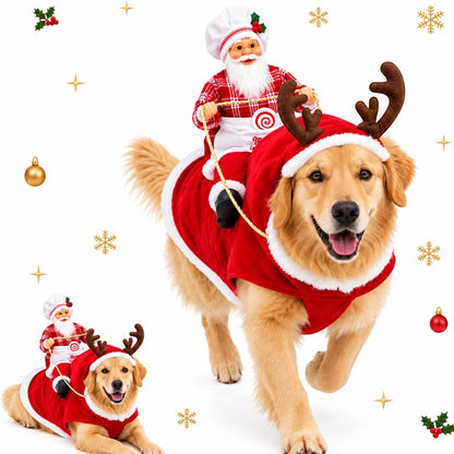 3D Santa Rider Christmas Dog Costume