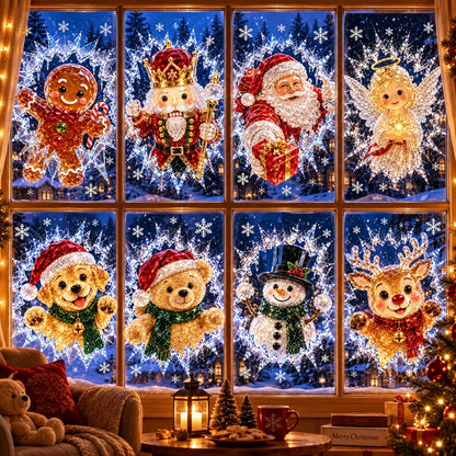 3D Christmas Window Decals – Shattered Glass Holiday Stickers